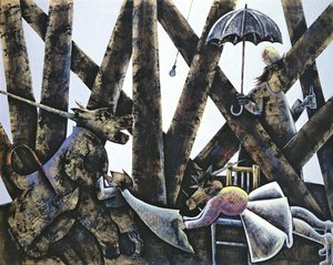 Unquiet Dreams (olje og blandede medier om bord)